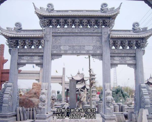 大型鄉(xiāng)村戶外石雕牌坊雕塑（1）