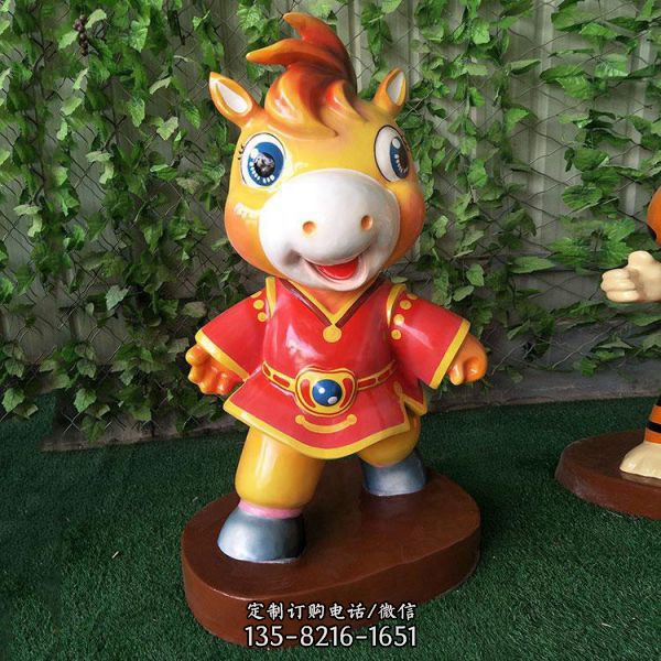 十二生肖玻璃鋼卡通公仔戶外商場景觀雕塑（4）