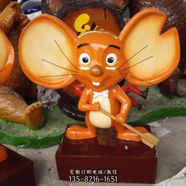 玻璃鋼卡通老鼠動物雕塑 商場美陳裝飾雕塑（5）