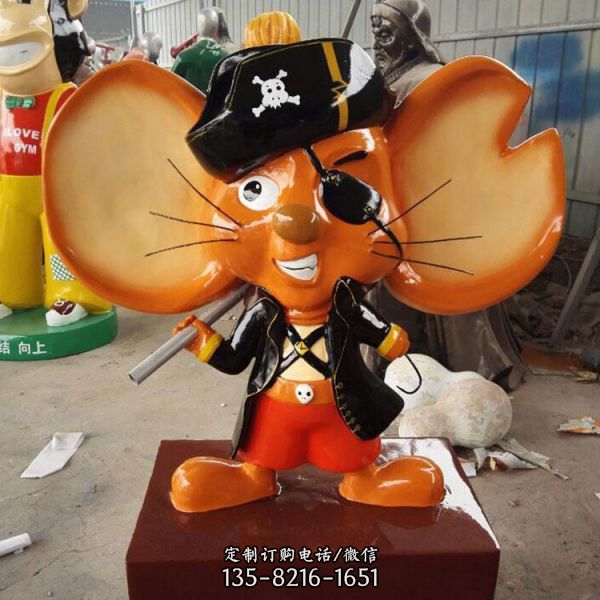 玻璃鋼卡通老鼠動物雕塑 商場美陳裝飾雕塑（1）