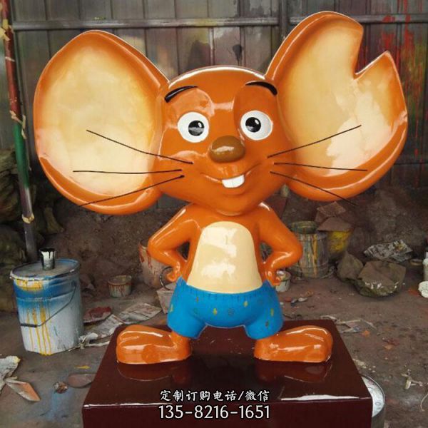 玻璃鋼卡通老鼠動物雕塑 商場美陳裝飾雕塑（3）