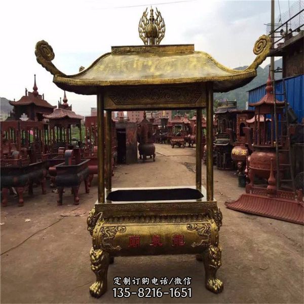 寺廟香爐祈福 造型各異香爐雕塑（2）