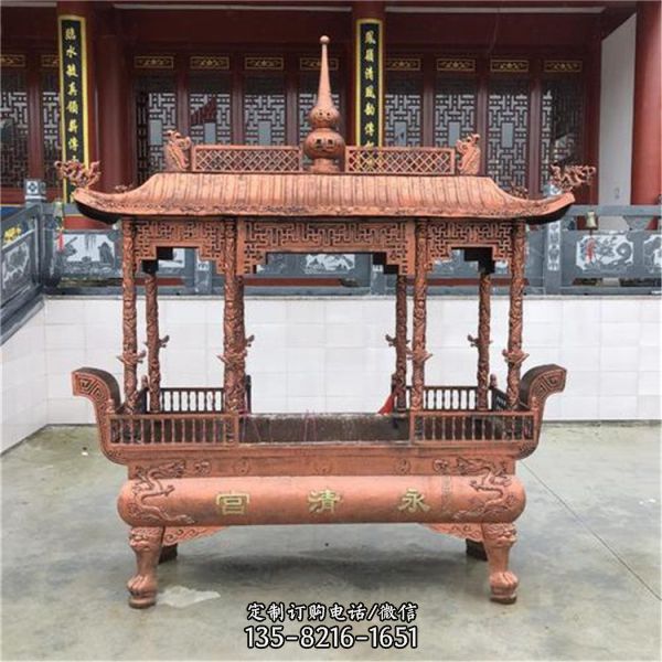 寺廟香爐祈福 造型各異香爐雕塑（5）