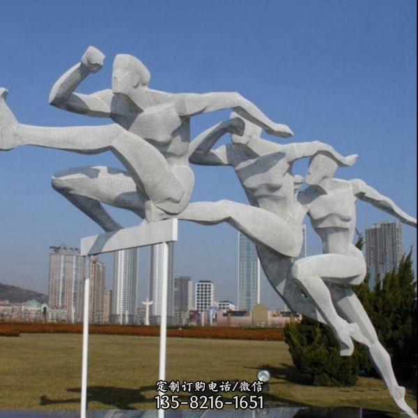不銹鋼戶外園林運(yùn)動(dòng)跨欄的人物景觀擺件