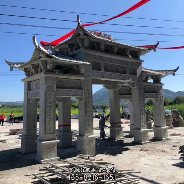 景區 大型青石石雕牌坊雕塑（2）