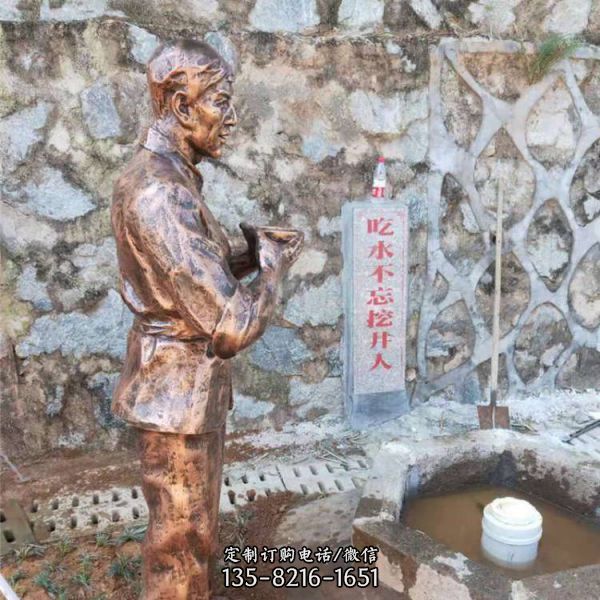 街頭文化玻璃鋼仿銅主題人物情景雕塑（4）