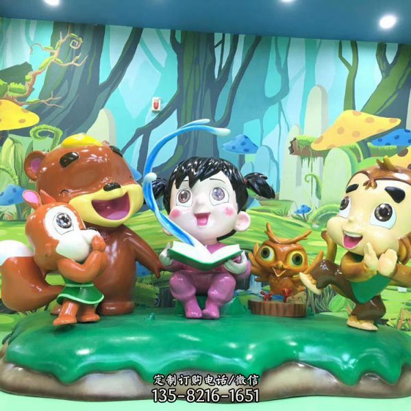 幼兒園玻璃鋼卡通創意彩繪人物雕塑（2）