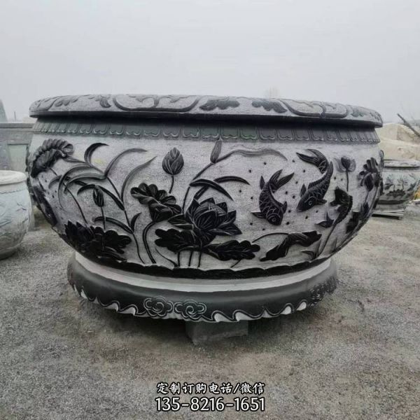 庭院石雕水槽室內青石流水魚缸水盆（4）
