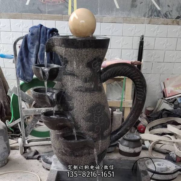 庭院石雕水槽室內青石流水魚缸水盆（1）