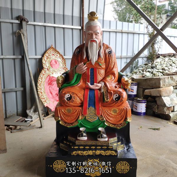 寺廟擺放玻璃鋼彩繪三教諸神神像雕塑（2）