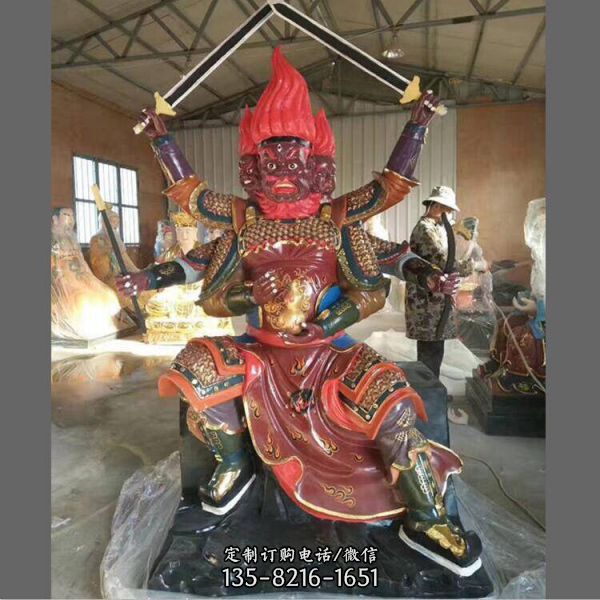 寺廟大型玻璃鋼彩繪供奉佛像火德神君雕塑（5）