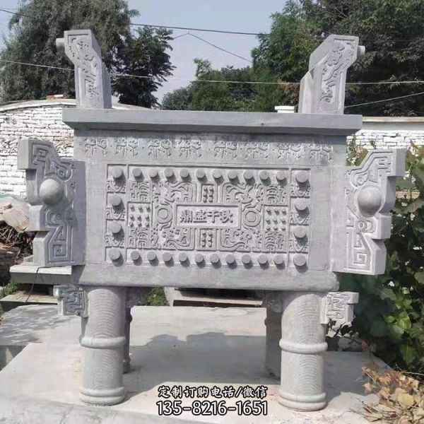 仿古做舊庭院寺廟香爐戶外宗教鼎雕塑（4）
