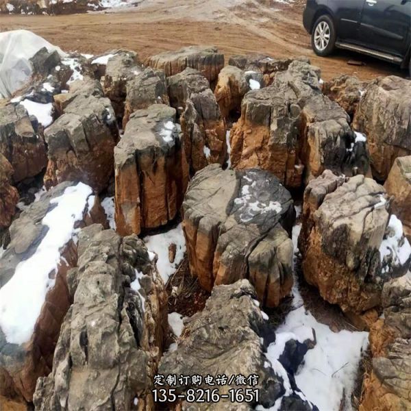 企業園林裝飾雪浪石切片景觀枯山水假山石（2）