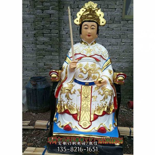 道教供奉天仙圣母娘娘佛像彩繪雕塑（1）