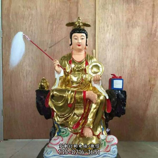 道教供奉天仙圣母娘娘佛像彩繪雕塑（4）