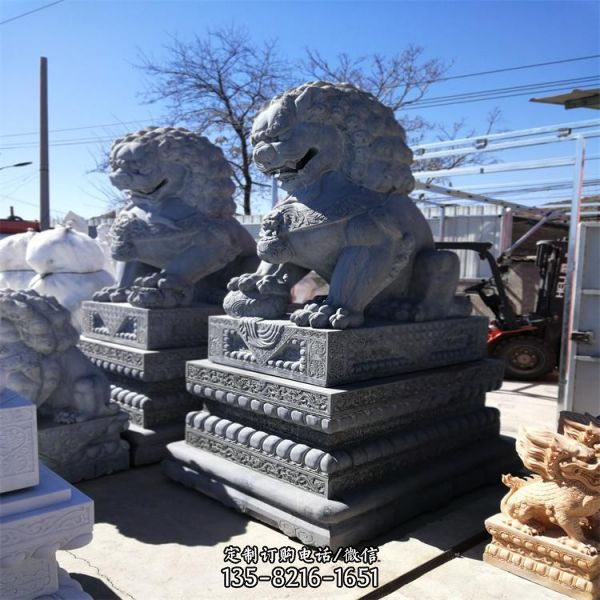 鎮宅招財景區古建青石石獅子（1）