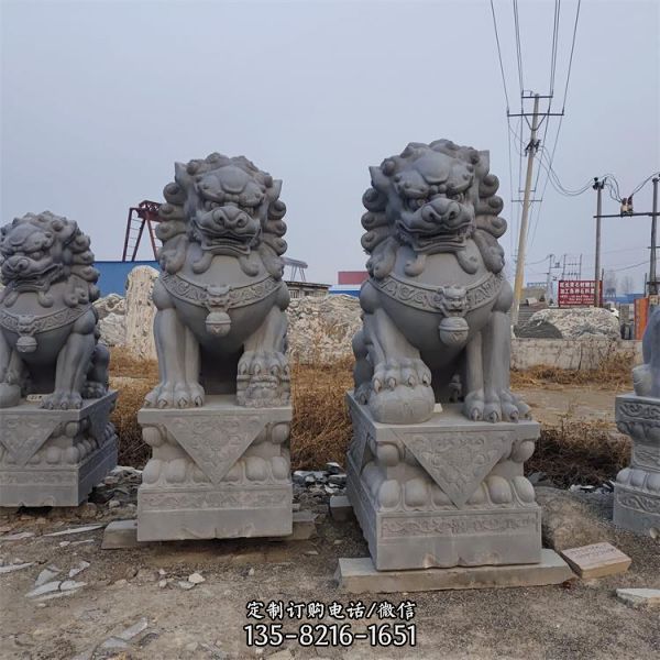 鎮宅招財景區古建青石石獅子（3）
