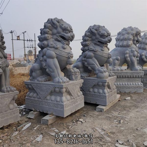 鎮宅招財景區古建青石石獅子（2）