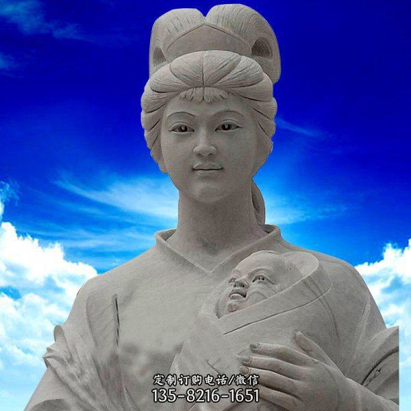漢白玉戶外景區大型荷花仙女雕塑（5）