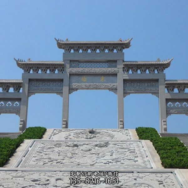 漢白玉石牌坊石雕戶外大型牌樓雕塑