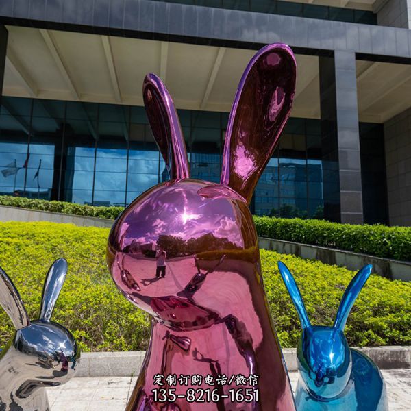 廣場商場公園景觀 不銹鋼兔子擺件景觀雕塑（2）