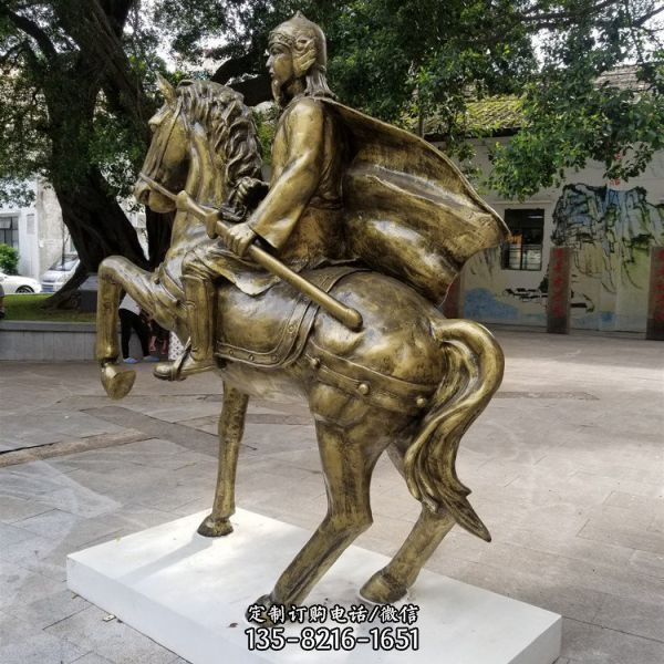 廣場(chǎng)街道古代人群騎馬景觀雕塑