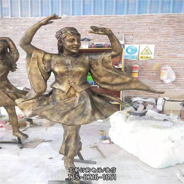 玻璃鋼仿銅人物雕塑廣場男女跳舞雕塑擺件（1）