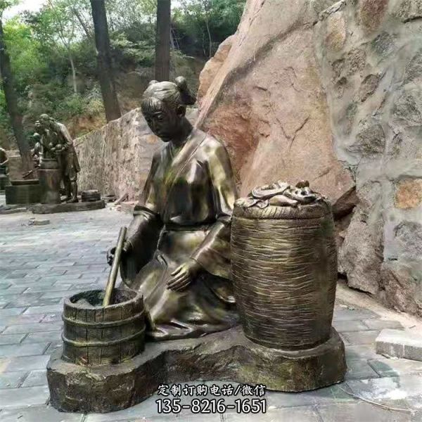 公園商業街擺放民俗人物銅雕像（4）