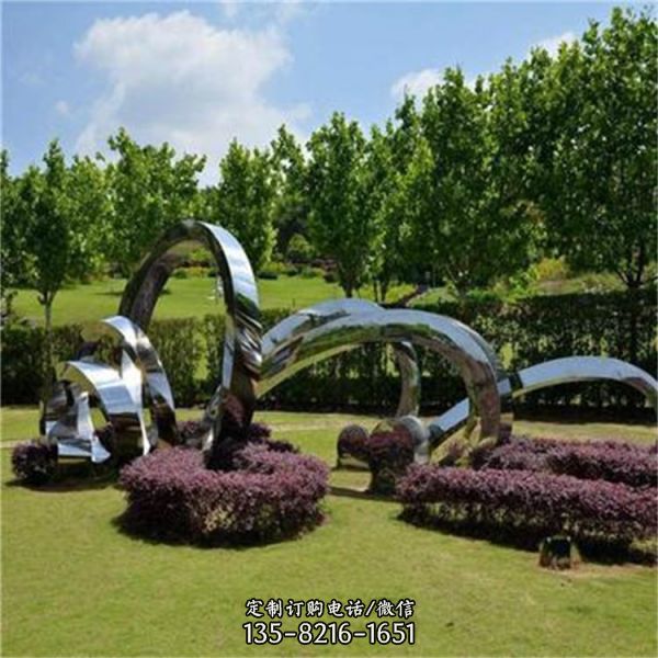 公園擺放不銹鋼浪花 水滴景觀雕塑（4）