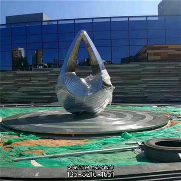 公園擺放不銹鋼浪花 水滴景觀雕塑（8）