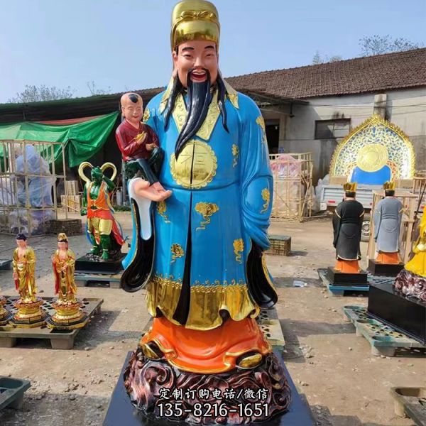 寺院道院供奉玻璃鋼貼金佛像雕塑（2）