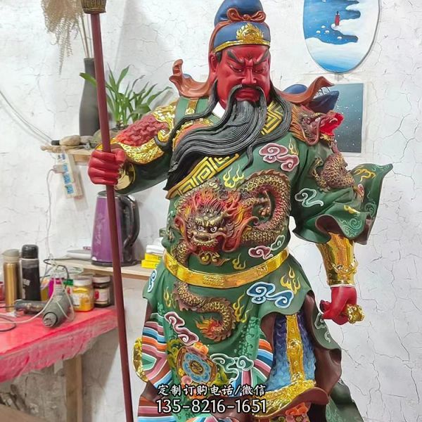 寺院道院供奉玻璃鋼貼金佛像雕塑（1）