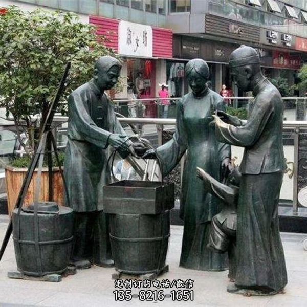 景區(qū)玻璃鋼人物 農耕文化雕塑（4）
