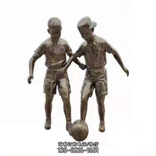 玻璃鋼校園運主題 打乒乓球人物雕塑（4）