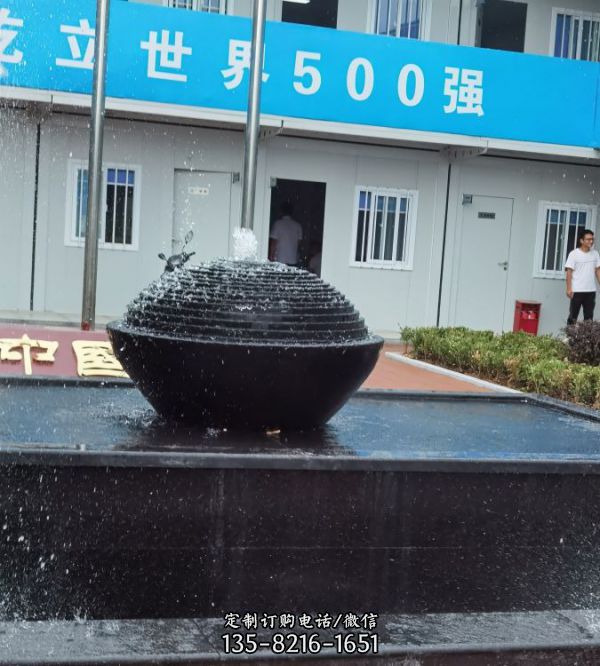 中國黑流水噴泉園林水池子石雕擺件（2）