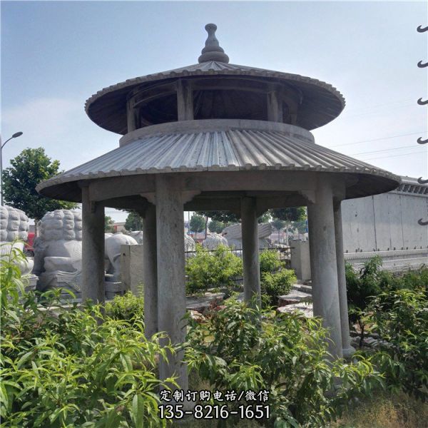 戶外大理石雕刻古建八角涼亭（3）