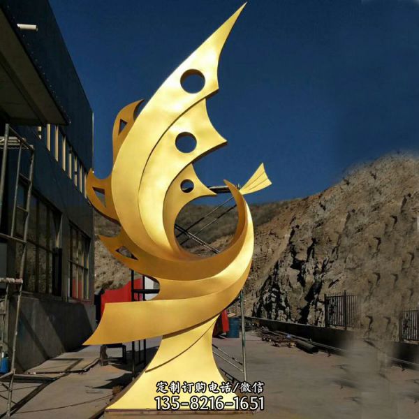 大型廣場(chǎng)抽象鳳凰不銹鋼雕塑（1）