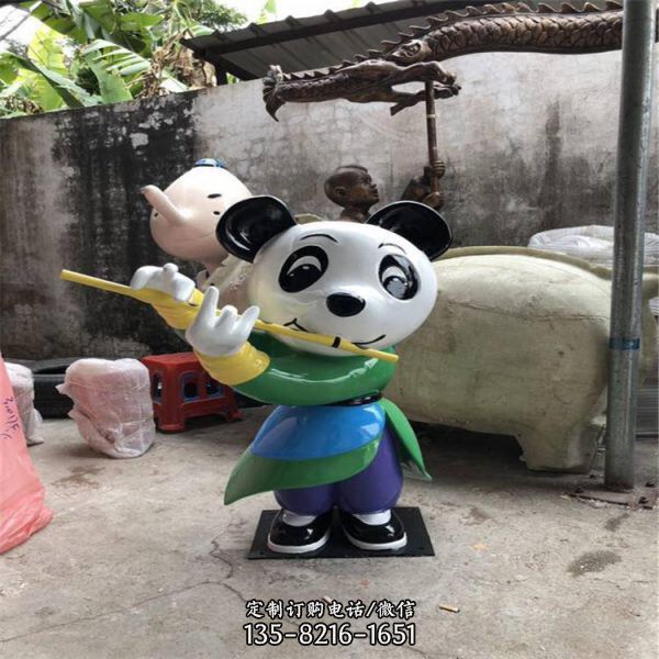 景區游樂園卡通樹脂可愛熊貓雕塑（1）