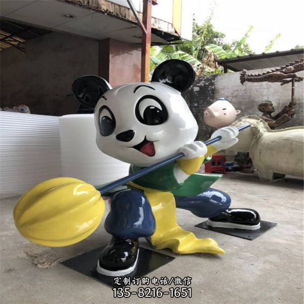 景區游樂園卡通樹脂可愛熊貓雕塑（2）
