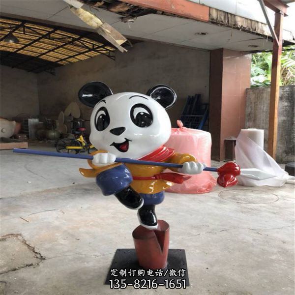 景區游樂園卡通樹脂可愛熊貓雕塑（3）