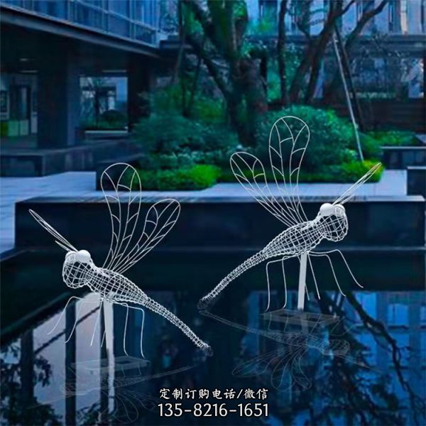 不銹鋼鏤空昆蟲蜻蜓蝴蝶園林景觀擺件（2）