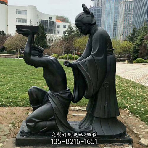 寓意故事玻璃鋼仿銅人物景觀雕塑（2）