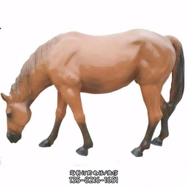 園林草坪擺放仿真玻璃鋼動物馬雕塑