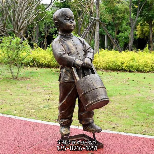 公園擺放玻璃鋼仿銅人像雕塑（1）