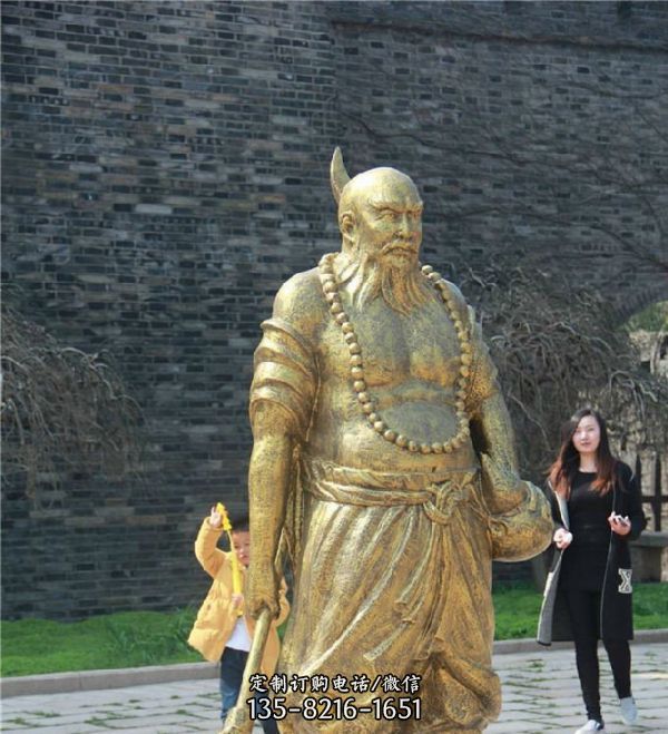 玻璃鋼仿銅戶外園林景觀人物雕塑