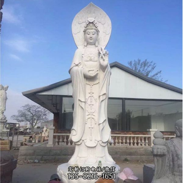 漢白玉大理石雕刻滴水觀音菩薩（2）