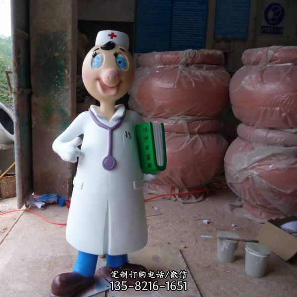 玻璃鋼卡通恐龍醫生游樂園景觀動物雕塑（5）