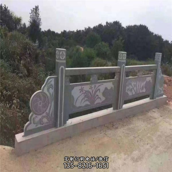 景區(qū)河道裝飾芝麻白浮雕鏤空石欄桿雕塑（2）