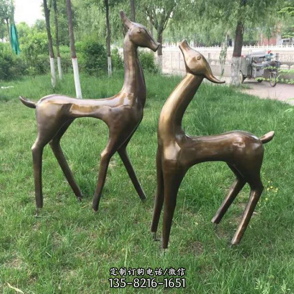 商業街廣場鹿動物銅雕擺件（4）