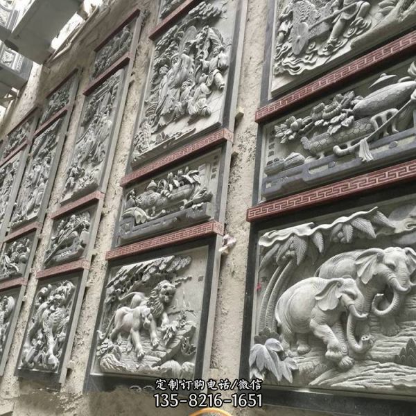 景區園林大型青石仿古浮雕影壁照壁墻（3）